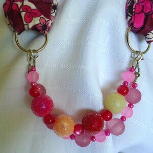 No 1379 Handmade ribbon necklace with detachable row